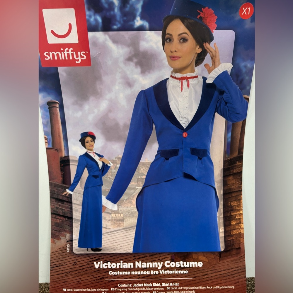 Smiffy Blue Victorian Nanny Costume